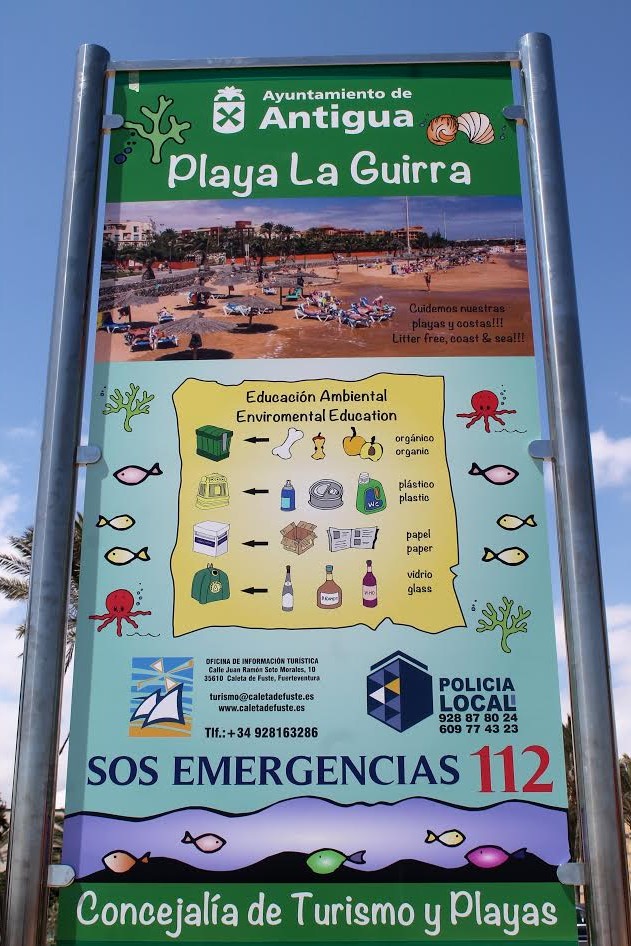 cartel playa antigua