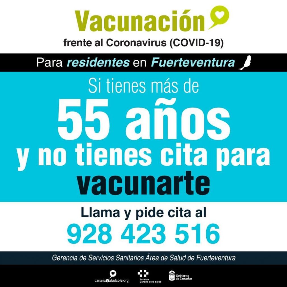 Residentes en Fuerteventura de entre 55 y 59 años