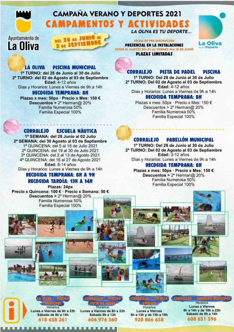 Campaña de verano y deportes del municipio de La Oliva