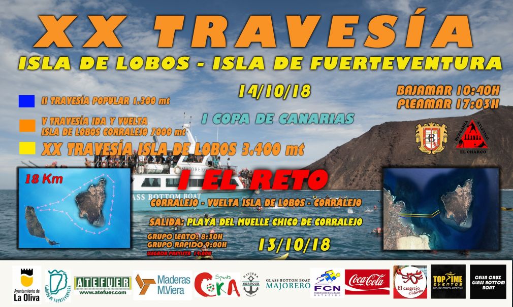 Travesia a nado Lobos. Reto.Cartel XX