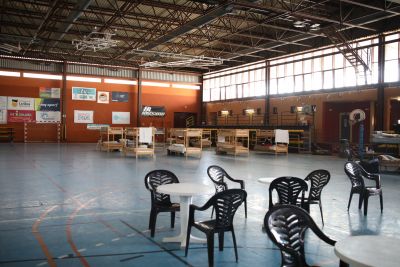 Albergue pabellom personas sin hogar